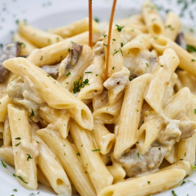 Creamy ricotta pasta filling used in a baked ziti recipe